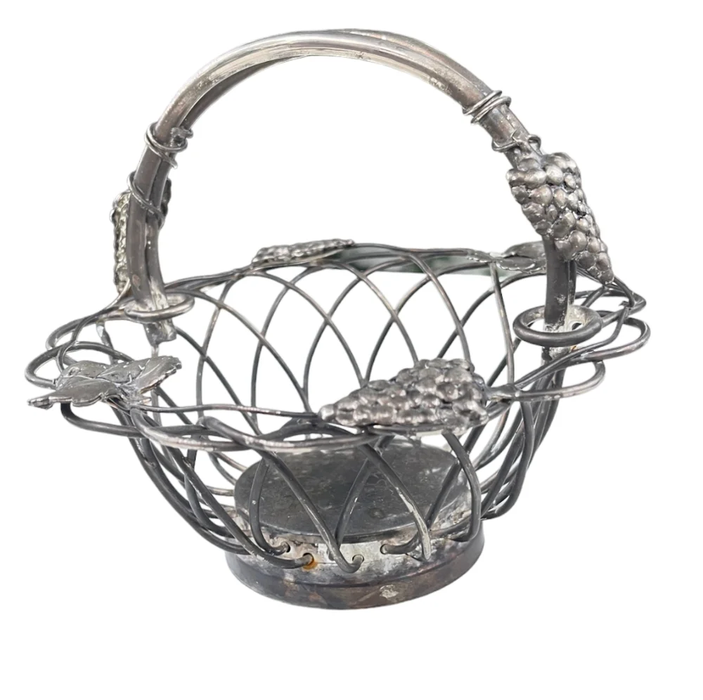 Studio Silver Smiths‎ Vintage Silver Plated Fruit Basket Bowl With Handle